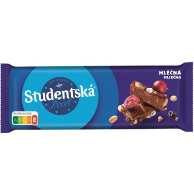 Orion Študentská pečať Mliečna čokoláda s arašidmi, hrozienkami a želé 90 g