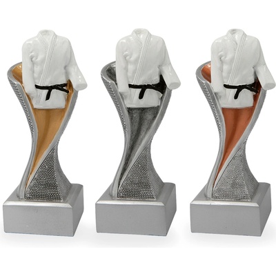 Trofej se symbolem karate výška 14,5 cm vícebarevná