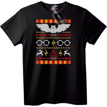 NOONEBRAND Тениска Harry Potter коледен пуловер - 2XL, White