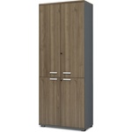 TopMebel Библиотека Venturo TopMebel с врати от меламин в антрацит - орех 80x40x200cm