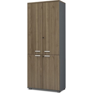 TopMebel Библиотека Venturo TopMebel с врати от меламин в антрацит - орех 80x40x200cm