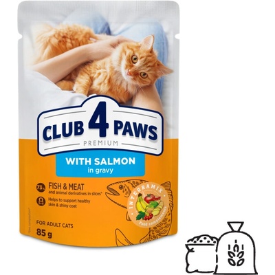 Club 4 Paws Premium S lososom v omáčke 85 g