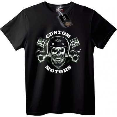 NOONEBRAND Тениска Байкер Custom Rider Motors - 5XL, White