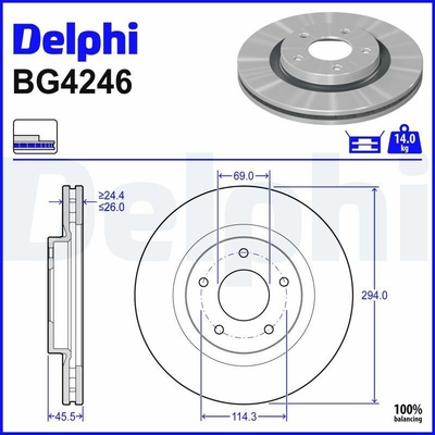 Brzdový kotúč DELPHI BG4246