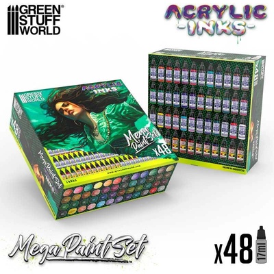 Green Stuff World Acrylic Dipping Ink Mega Paint Set 48× 17 ml