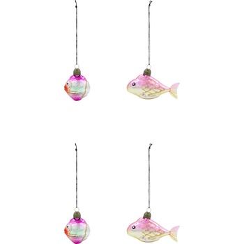 House Doctor HDPez коледни украшения риби, розово-златисти, 4 бр (206922187)