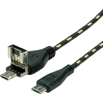 Roline Cable USB2.0 A+MicroB-MicroB, M/M, OTG, 1m, 11.02. 8314