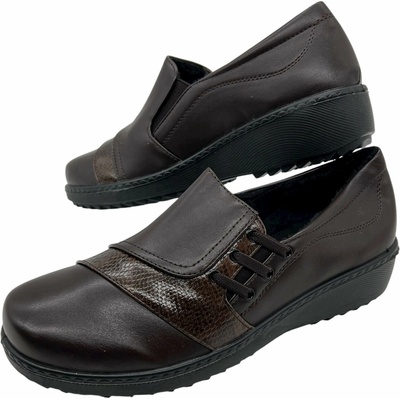 Dámské hnědé nadměrné mokasíny s jemným zateplením