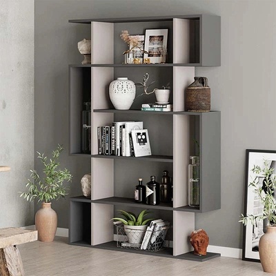 TopMebel Библиотека Mito TopMebel от меламин в светъл мока - антрацит 108x25x161cm