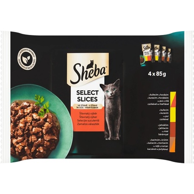 Sheba Select Slices 4 x 85 g, multipack 340 g