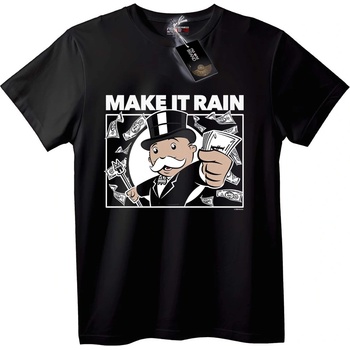 NOONEBRAND Тениска Monopoly човек Направи дъждец - 2XL, Black