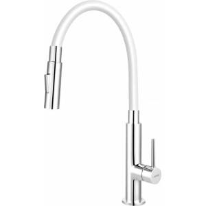 FERRO Кухненски смесител Ferro Zumba Slim 2F бял с гъвкав чучур (BZA43W)