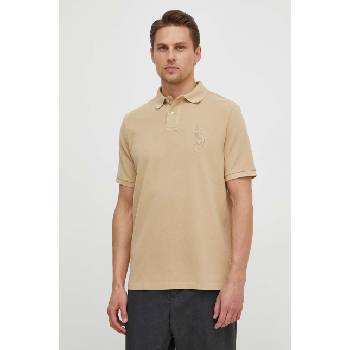 Ralph Lauren Памучна тениска с яка Polo Ralph Lauren в бежово с апликация 710936508 (710936508)