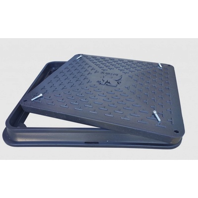 MIDAS Poklop A15 do 1,5t DN 600x600 hran, kompoz.POLYMER h=70 mm, uzam. 2x šroub,OD 710x710 mm p4009