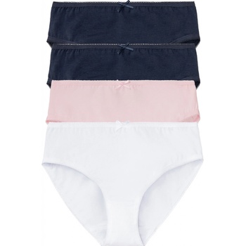 Pepperts dívčí kalhotky BIO, 4 kusy navy modrá / navy modrá / růžová / bílá