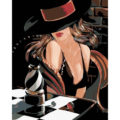 zuty Malování podle čísel sexy šachistka 80 x 100 cm vypnuté plátno na rám 8596530046837