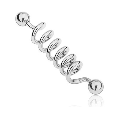 Šperky eshop piercing do ucha z oceli pružina s kuličkovým zakončením AC6.16