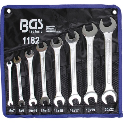 BGS technic Otevřené klíče 6 ÷ 22 mm, chrom vanadium Sada 8 dílů v tašce BGS 101182