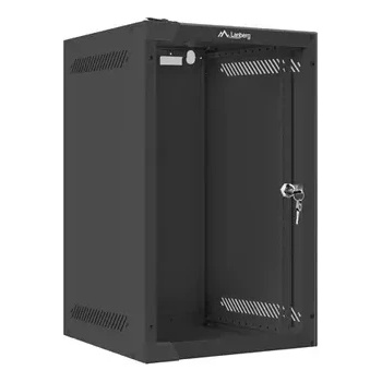 Image 1 of Lanberg Комуникационен шкаф, Lanberg rack cabinet 10" wall-mount 9U / 280x310 for self-assembly (flat pack), black (WF10-2309-10B)