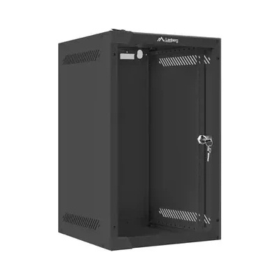 Lanberg Комуникационен шкаф, Lanberg rack cabinet 10" wall-mount 9U / 280x310 for self-assembly (flat pack), black (WF10-2309-10B)