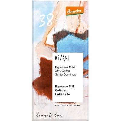 Vivani mliečna čokoláda 38% espresso BIO 90 g