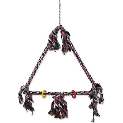 BIRD JEWEL Hojdačka farebná s povrazmi 70 cm