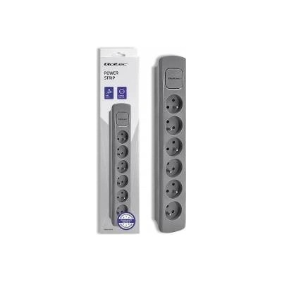 Qoltec Power strip | 6 sockets | 1.8m | Gray