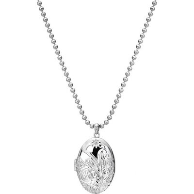 Hot Diamonds Strieborný oválny náhrdelník s diamantom Memories Locket DP773