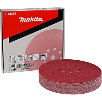 MAKITA B-68389 Brúsny papier K-40 / D-225mm (8+1 otvorov, na sadrokartón, stierku ) (v balení: 25ks) - MAKITA B-68389