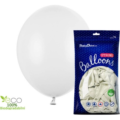 PartyDeco BALÓNKY latexové metalické bílé 12 cm