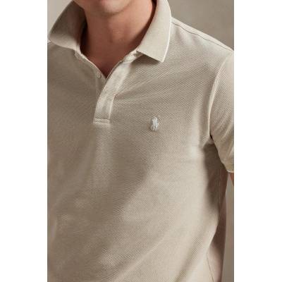 Ralph Lauren Памучна тениска с яка Polo Ralph Lauren в бежово с изчистен дизайн 710963494 (710963494)