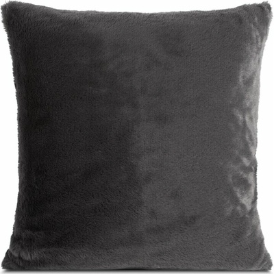 Takoy Povlak na polštář 60x60 cm ocelový z hebké kožešinové látky NINA-HF-476402 | 60 x 60 cm