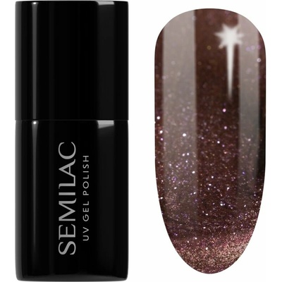 Semilac UV Hybrid Galaxy Flash gélový lak na nechty s použitím UV/LED lampy odtieň 823 Meta Rose 7 ml