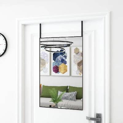 vidaXL Огледало за врата, черно, 50x80 см, стъкло и алуминий (327410)