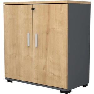 TopMebel Шкаф за офис документи Venturo TopMebel от меламин в антрацит - дъб 80x40x80cm