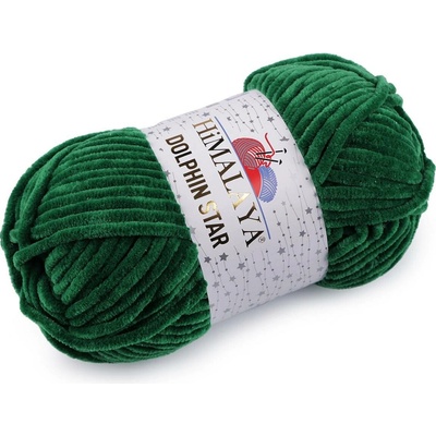 Pletací žinylková příze s lurexovým vláknem Dolphin Star 100 g Varianta: 10 (92131) zelená tmavá, Balení: 1 ks 52785/131243/245876