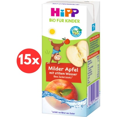 HiPP BIO Nápoj Jemné jablko s neperlivou pramenitou vodou 15 x 200 ml – Zbozi.Blesk.cz