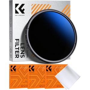 K&f concept 58 mm ND filter variable gray filter ND2-ND400 (1-9 f-stops) with three cleaning cloths for landscape photography (Nano-Klear series) - KF01.1388V1 (KF01.1388V1)