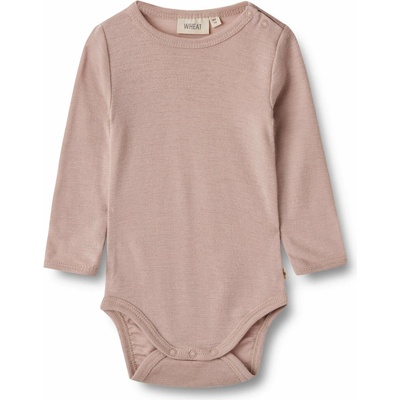 Merino body detské dlhý rukáv ružové dry rose Lucca Wheat