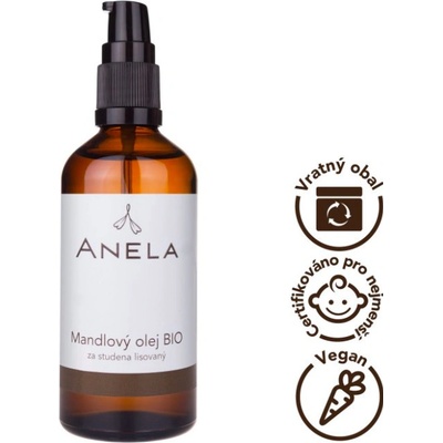 Anela Mandlový olej BIO lisovaný za studena 100 ml