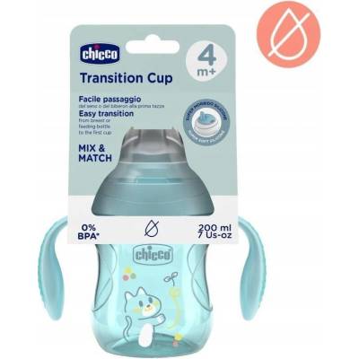 Chicco Transition Cup tréningový hrnček s držadlami Teal 200 ml