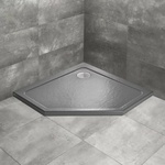 Radaway Душово корито Radaway Doros PT Stone, петоъгълно, 80x80 см, антрацит, акрил (SDRPT8080-01-64S)