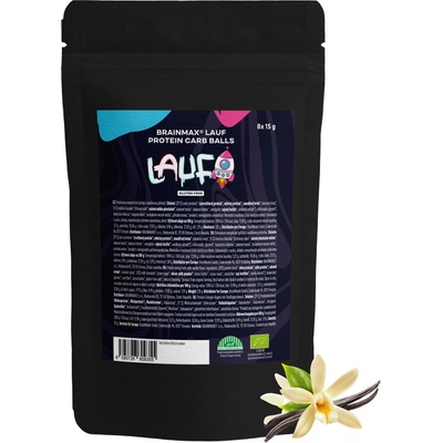 BrainMax Pure LAUF® Protein Carb Balls, Протеин-въглехидратни топчета, BIO, 8 бр