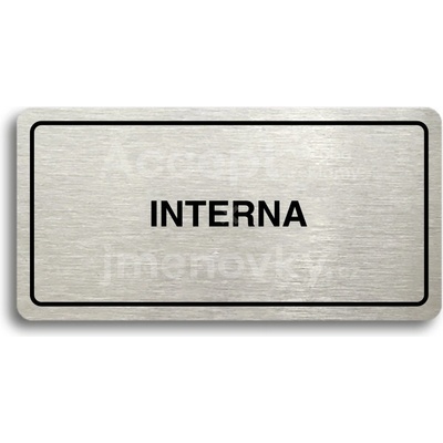 ACCEPT Piktogram INTERNA - stříbrná tabulka - černý tisk