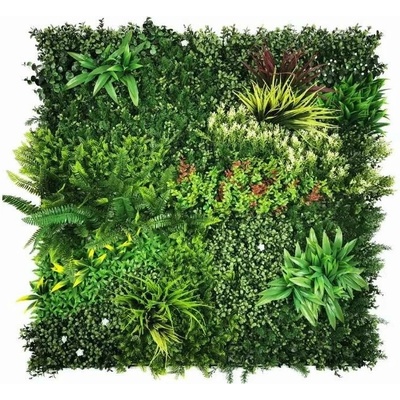 Umělá živá zelená stěna FLORA, 100 x 100cm