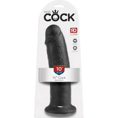 King Cock realistický dildo s přísavkou černý 25 cm