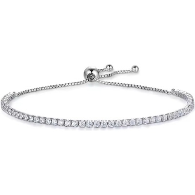 Majya Stříbrný nastavitelný tenisový náramek KARIMA 11010