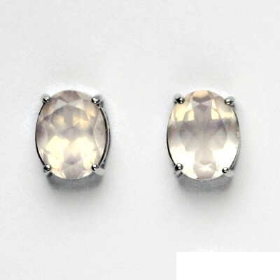 Čištín Zlaté náušnice, přírodní růženín 10x8 mm ,bílé i žluté zlato - NŠ 1242