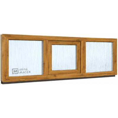 KÖMMERLING 70 AD, 2400 x 500 mm winchester/bílá (jednostranně), sklo ornamentální (kůra čirá) neotevíratelné typ FIX/S/FIX