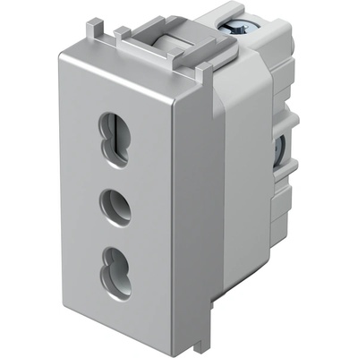 Контакт италиански стандарт 2P+E 16A 1M, цвят Сребро мат, Modul - VM30ES (VM30ES)